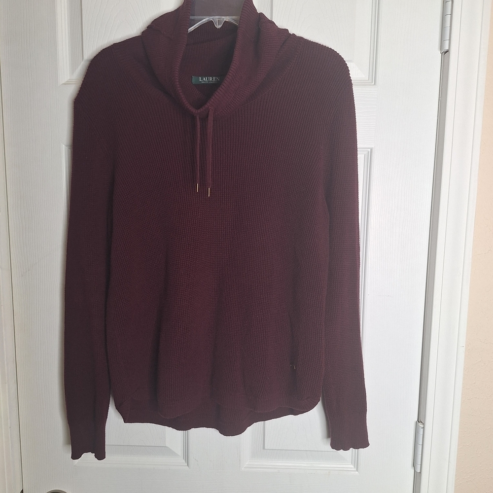 Lauren Ralph Lauren Burgundy Waffle Shirt Size XL